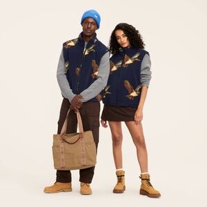 Woolrich Target Adult Unisex XLT X Large Tall Large Duck Print Fleece Vest Navy